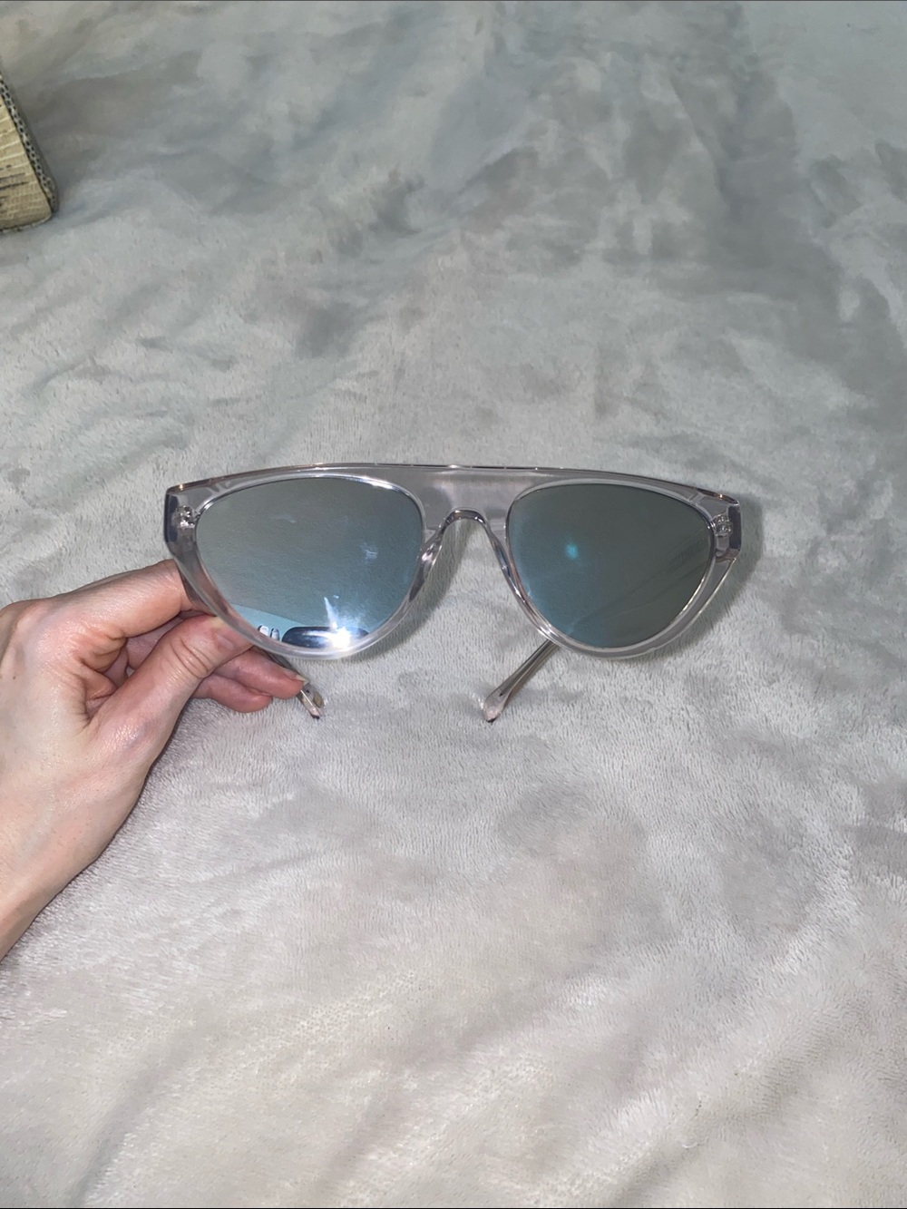 Caroline lemke handmade acetate clear transparent Cat Eye Sunglasses